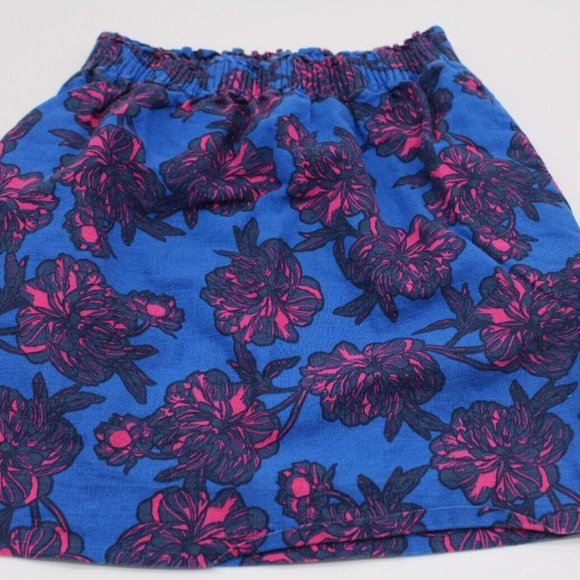 Dresses & Skirts - J. Crew Shorts Womens SZ 2 Blue Purple Linen Blend Pull On Floral Skirt